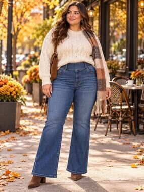 Spanx Shape Every Wear High Rise Pull On Flare Jeans 2x Plus 38x32